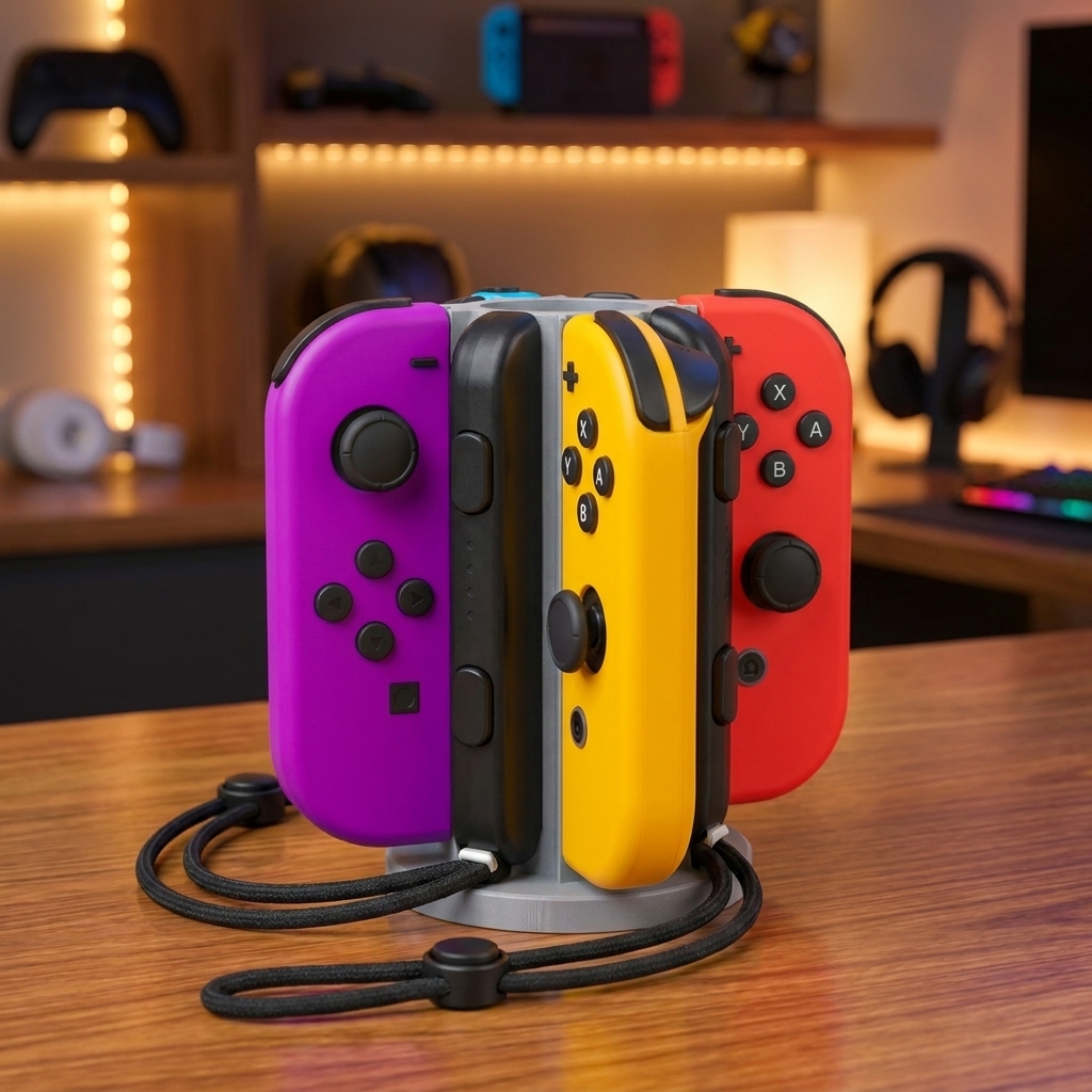 Joy-Con Holder for 4 Controllers Nintendo Switch | Space-Saving Vertical Organizer Stand