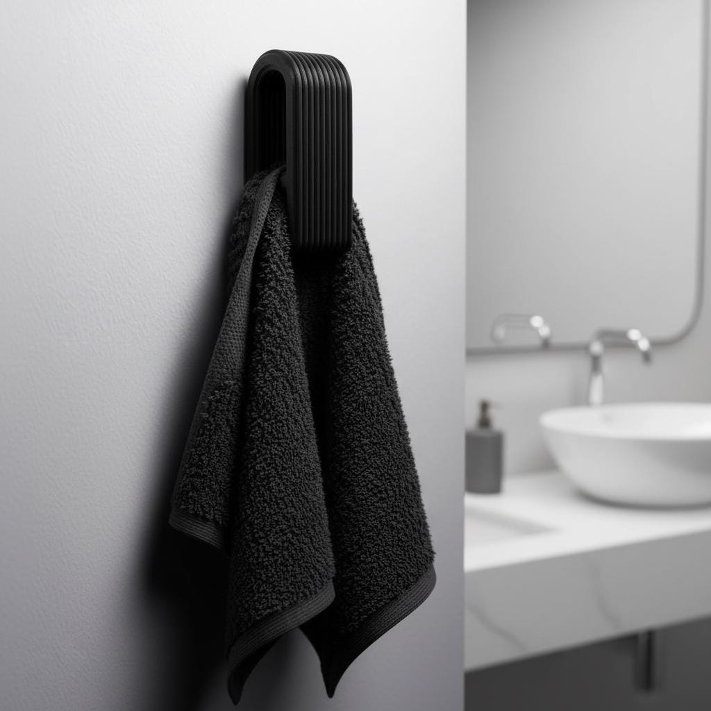 Minimalist Wall Holder for Hand Towel and Dish Cloth | Kitchen Bathroom Organizer 2 Pack - Image 5