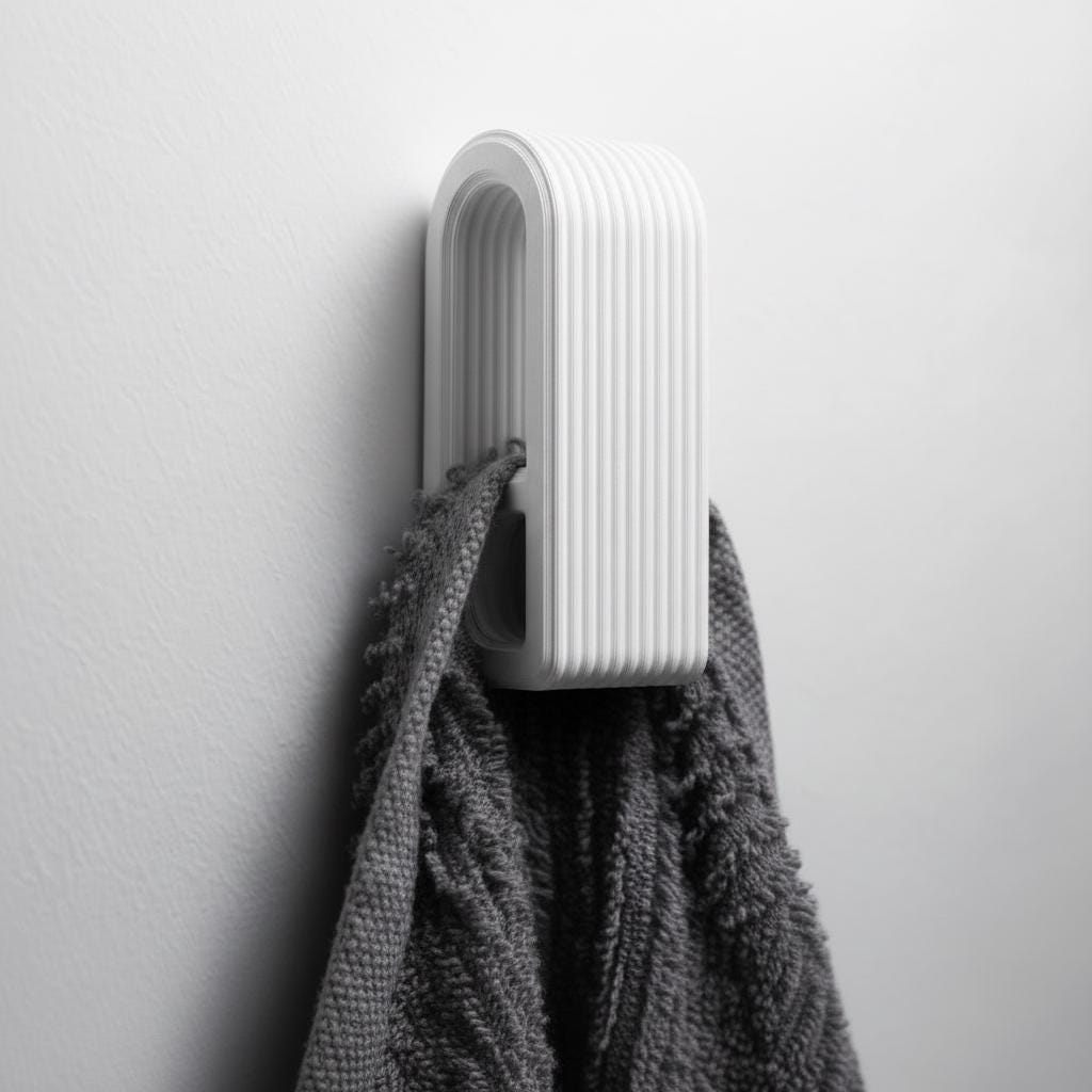 Minimalist Wall Holder for Hand Towel and Dish Cloth | Kitchen Bathroom Organizer 2 Pack