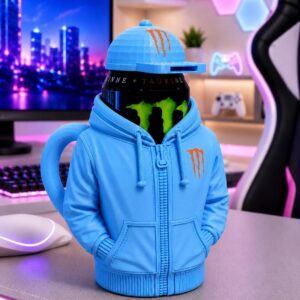 Hoodie Style Energy Drink Can Holder with Keychain Opener Cap inspired for 16oz-473ml