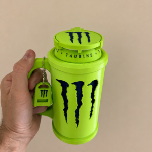 Custom Energy Drink Can Holder for 16oz (473ml) Inspired Design – Includes Lid & Keychain opener