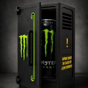 Emergency/Low Energy Decorative Mini Safe – Gamer Desk Décor & Gift for Energy Drink Lovers