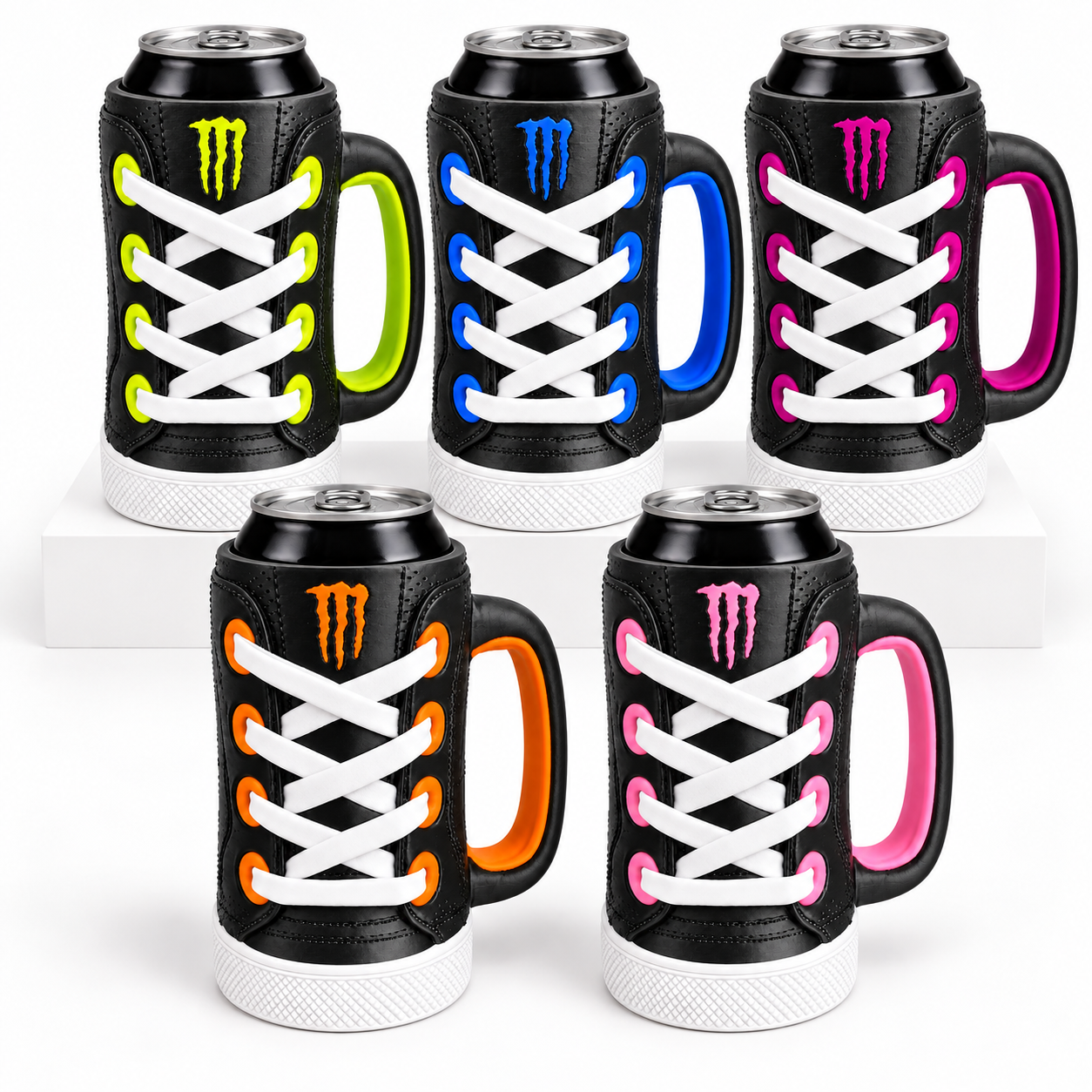 Monster-Converse Can Holder for 16oz 473ml Energy Drink with Handle – Drink Cooler, Assorted colors