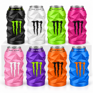 16oz Energy Drink Can Holder – Geometric 3D Printed Cooler Sleeve, Assorted Colors