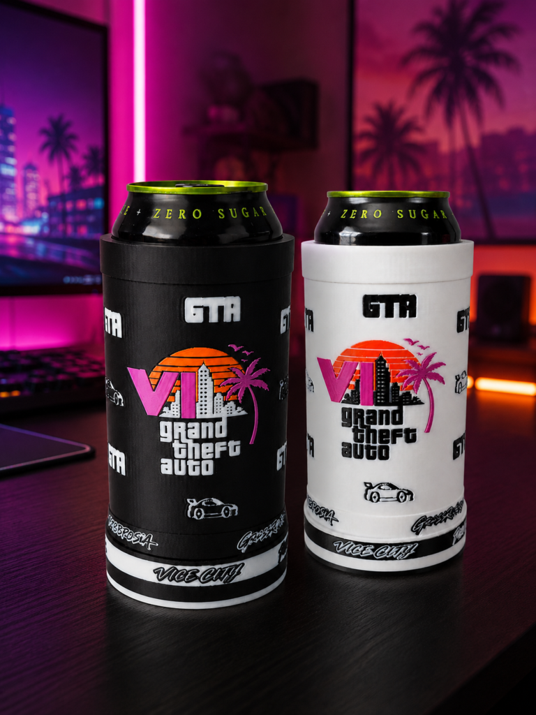 Premium GTA6 Energy Drink Can Holder Gaming-Inspired 16oz Gamer Desk Accessory
